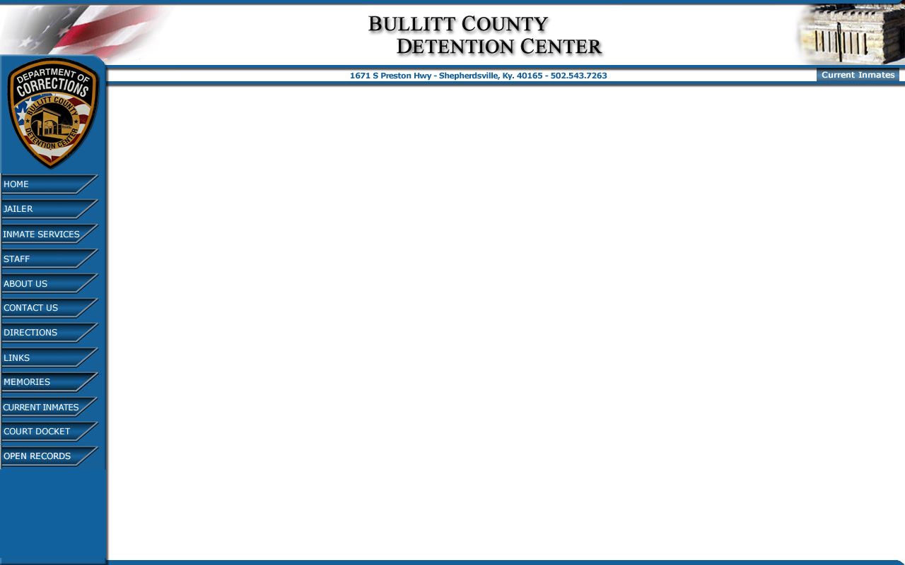 Bullitt County current custody roster landing page