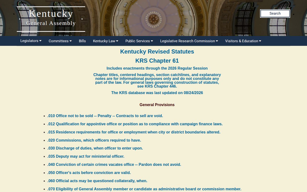 Kentucky law page for Bullitt County booking photograph records